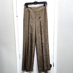 Ann Taylor Loft Metallic Brown Wide Leg Pants, Size 2